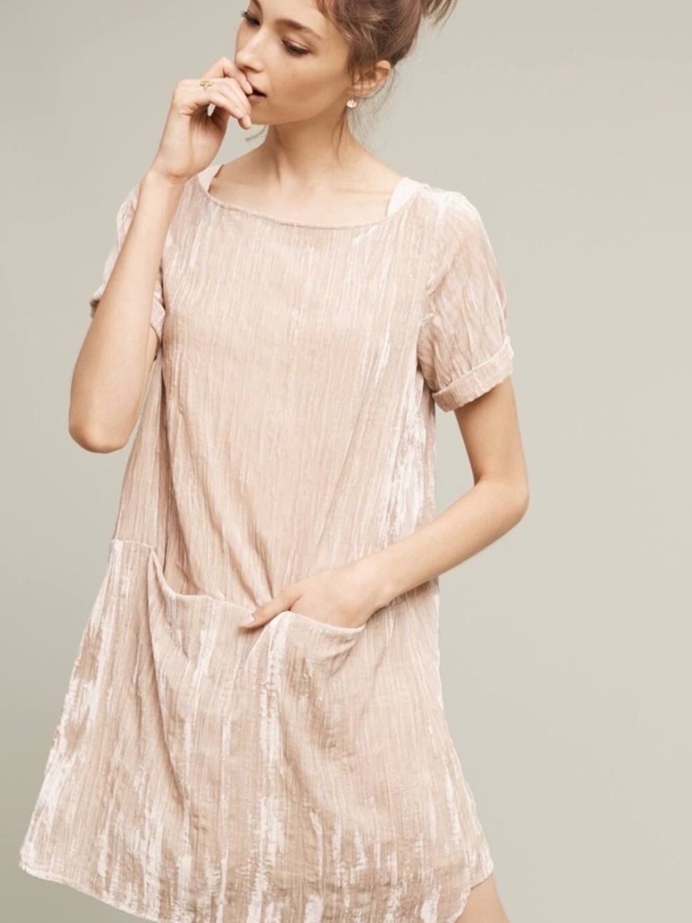 Floreat Crushed Velvet Asymmetrical Pocket Tunic